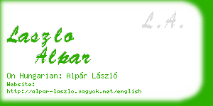 laszlo alpar business card